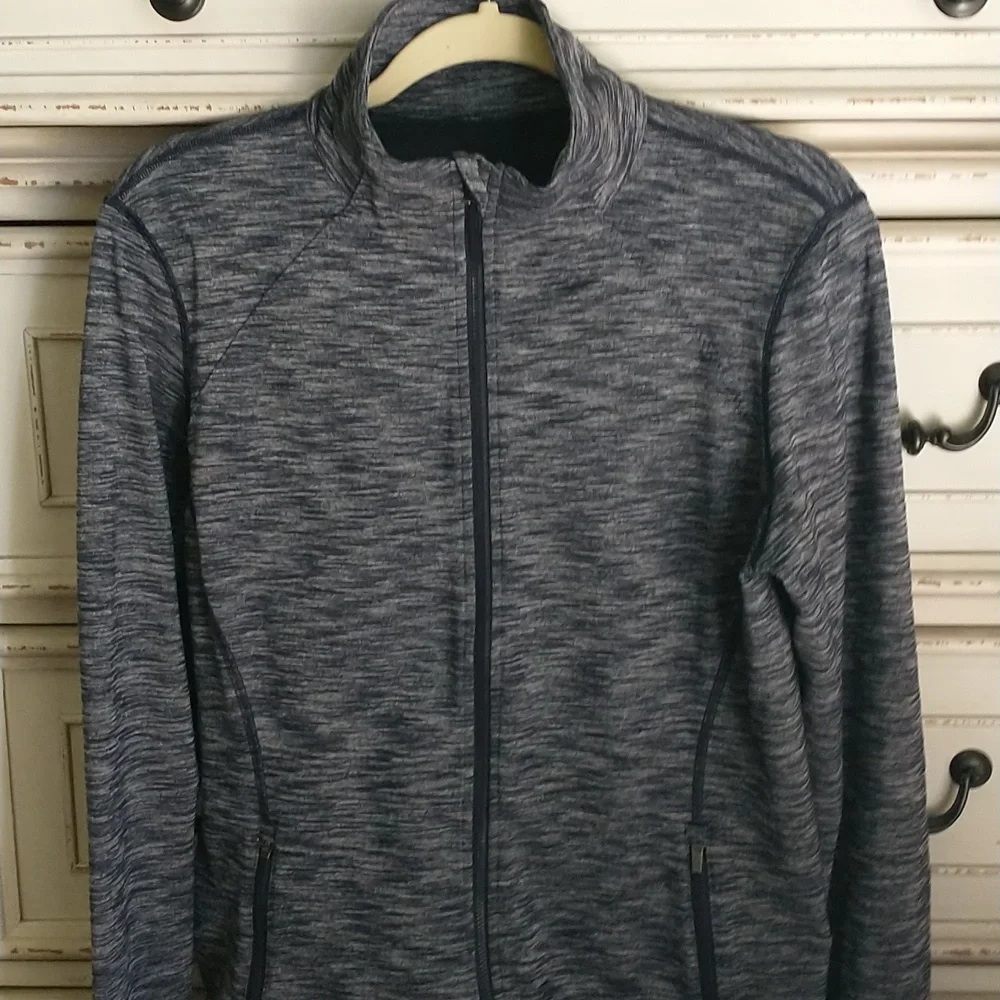 EUC Victoria's Sport Jacket, L, Dk Navy/Grey, Full Zip, Mesh Back, Thumb Holes - Picture 6 of 12